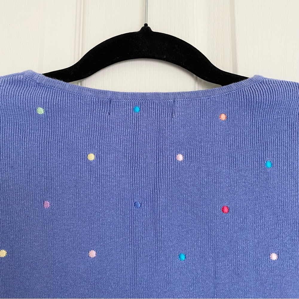 LILY STANHOPE 100% Cotton Embroidered Polka Dot Sleeveless Sweater Australia XL - Picture 7 of 8